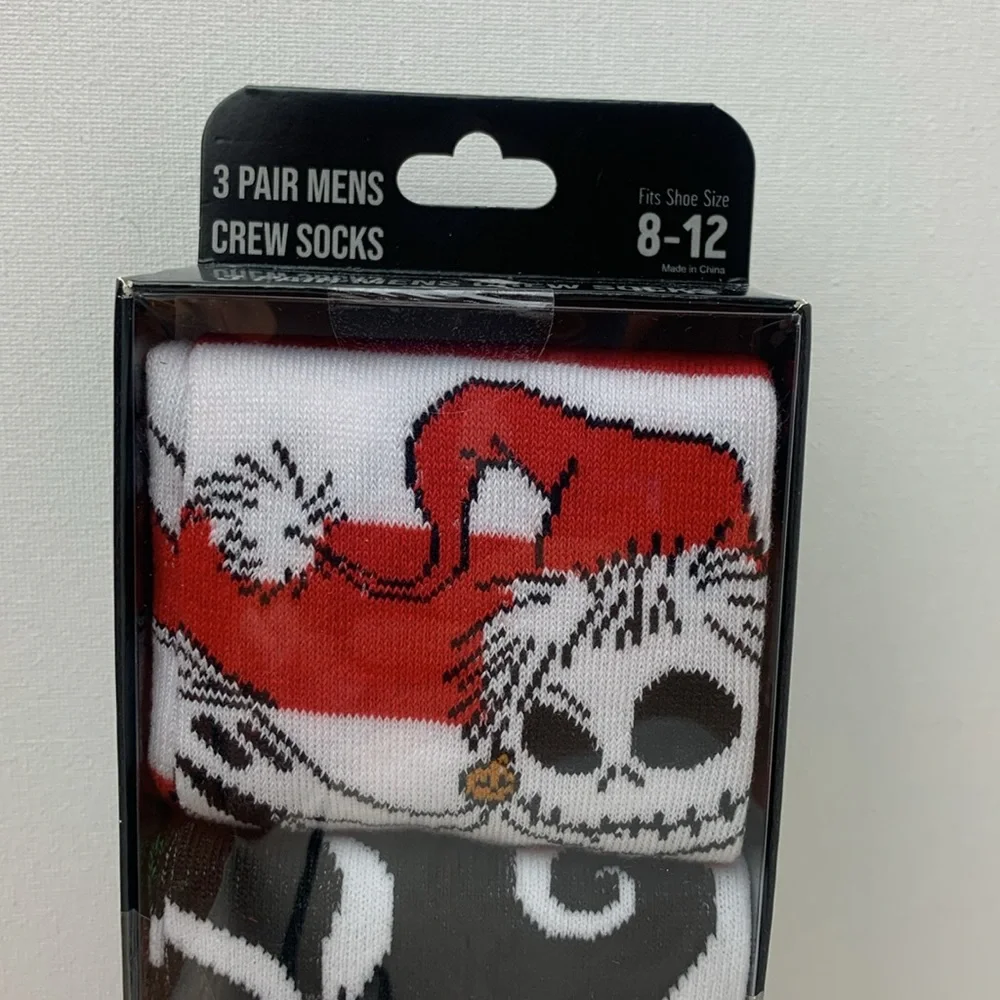 The Nightmare Before Christmas  3 pair mens crew socks‎ , new in the box